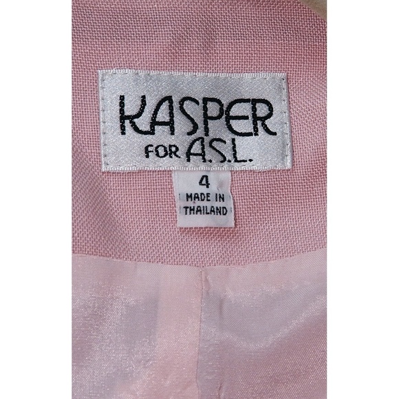 Kasper Pink Black Polka Dot Short Sleeve Blazer 4 - Picture 7 of 7